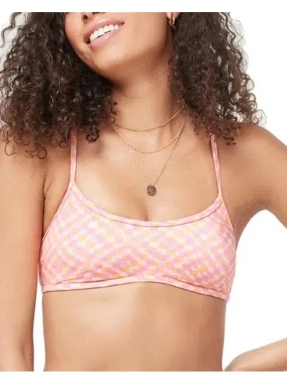 L*Space Pamela Bikini Top in Heat Waves Large New Womens Swimsuit